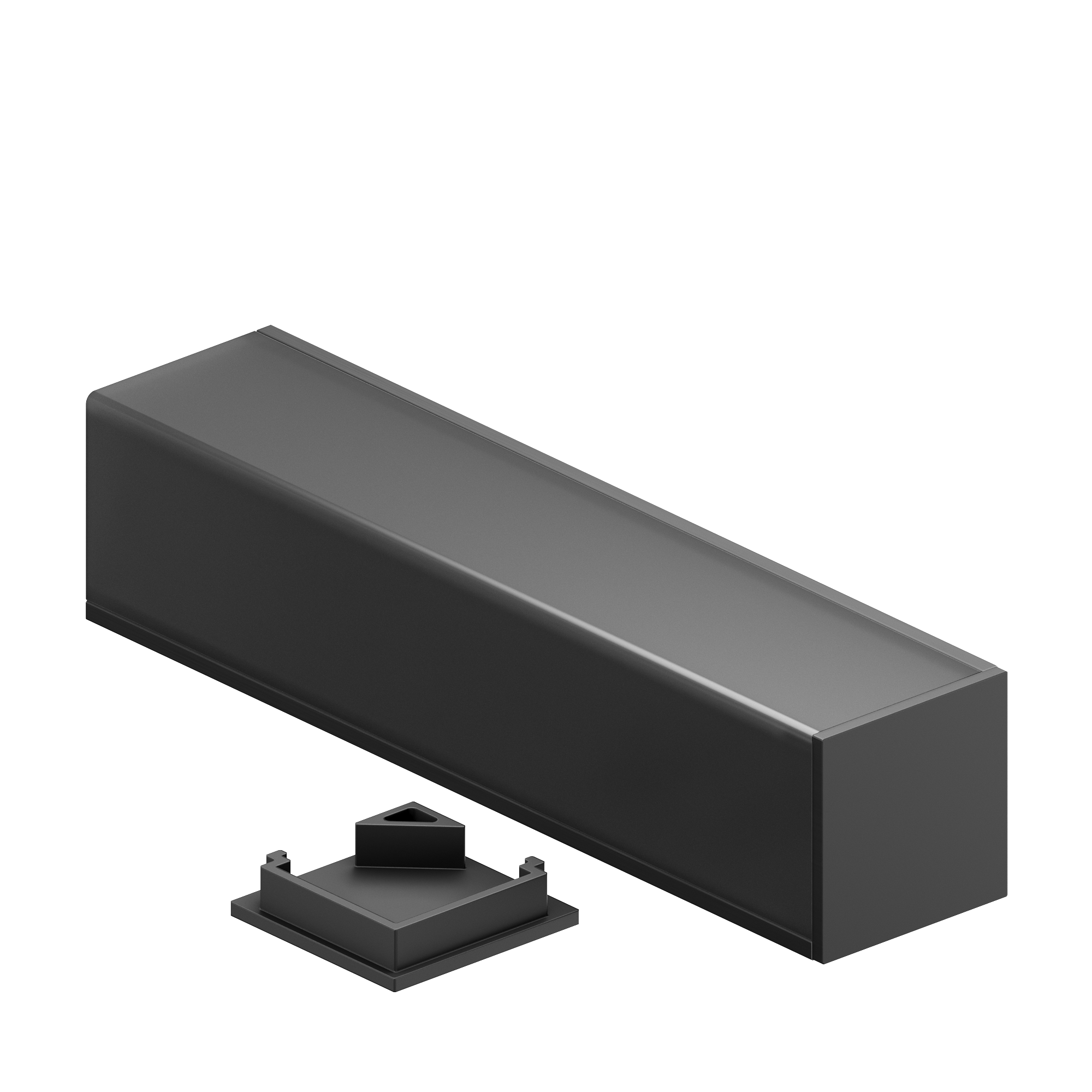 Geniled Комплект профиля Geniled для светодиодной ленты угловой 16x16x2000 М20 Черный с заглушками и L-образным черным рассеивателем