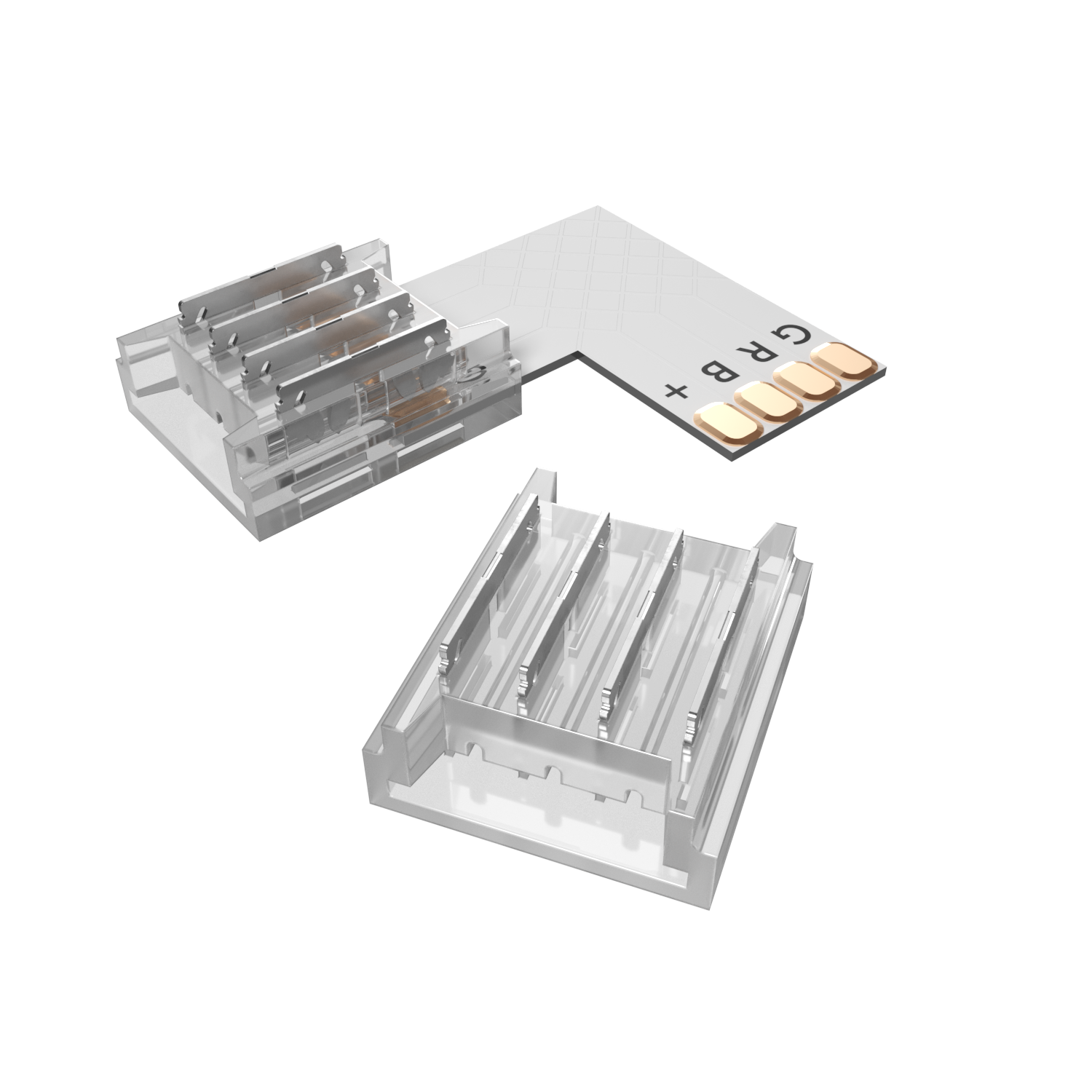 Geniled Коннектор прокалывающий 4pin для L-образного жесткого соединения светодиодной ленты RGB 10мм 2шт