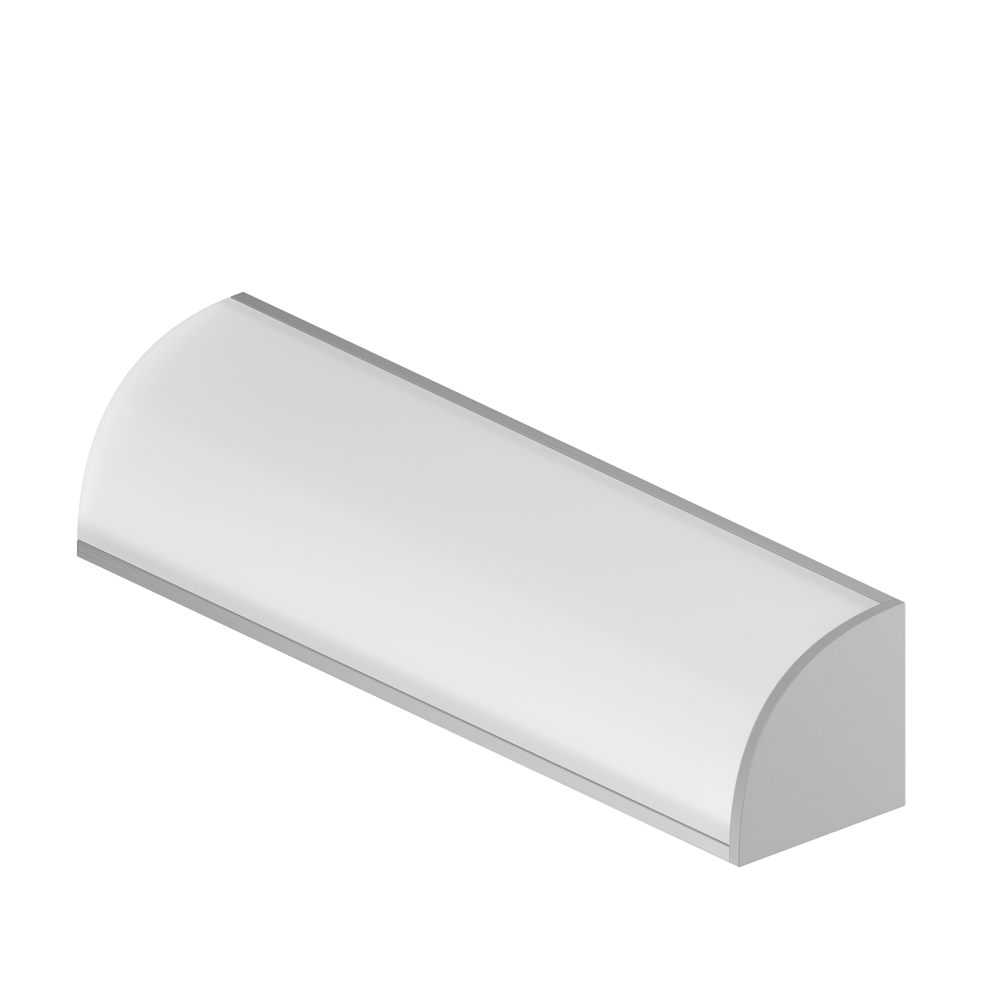 Geniled Комплект профиля Geniled для светодиодной ленты угловой 16x16x1000 М20 с заглушками и полукруглым рассеивателем