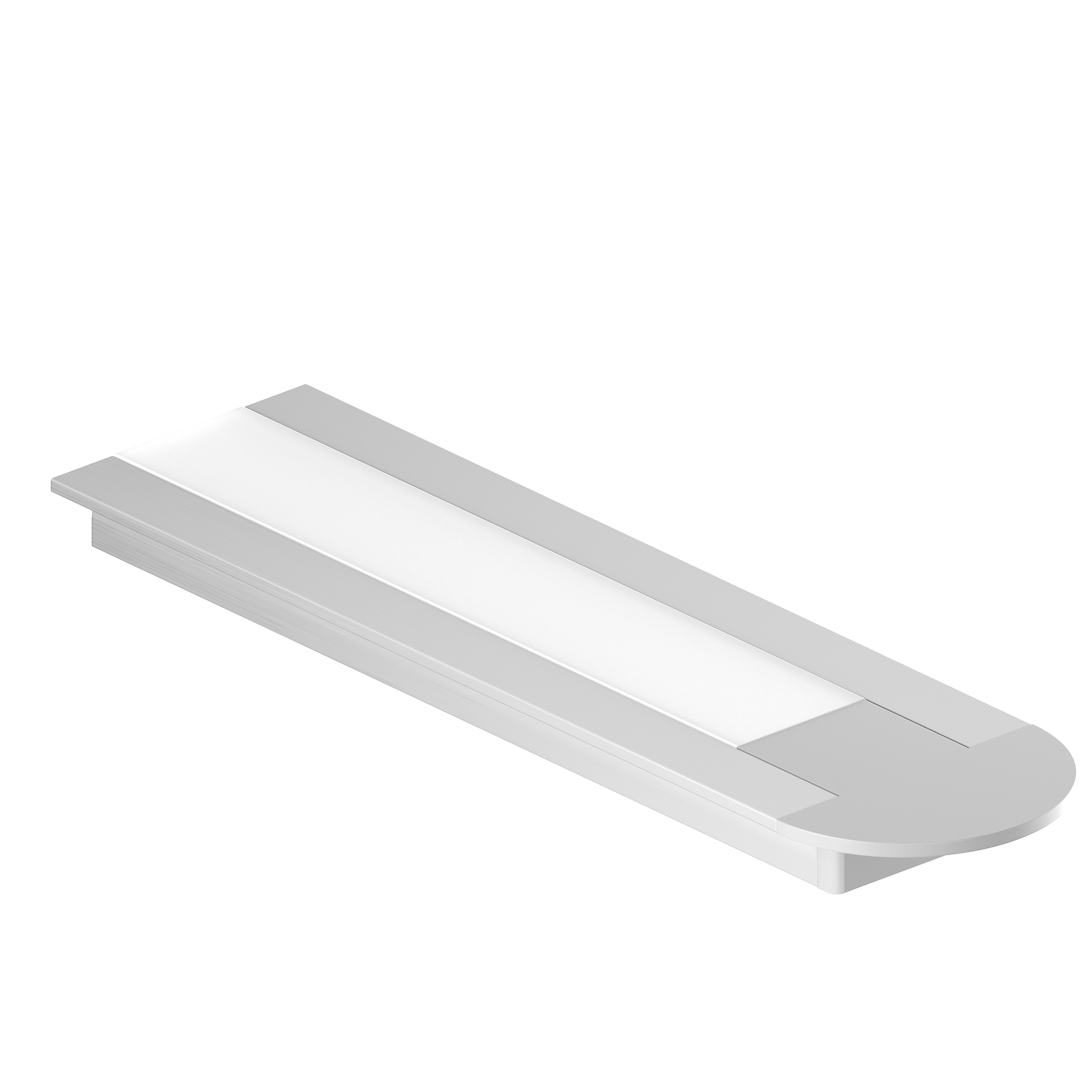 Geniled Комплект профиля Geniled для светодиодной ленты врезной 22x6x2000 М16 с заглушками и плоским рассеивателем