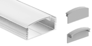 Geniled Профиль Geniled для светодиодной ленты накладной 28x12x2000 М28 с заглушками и рассеивателем